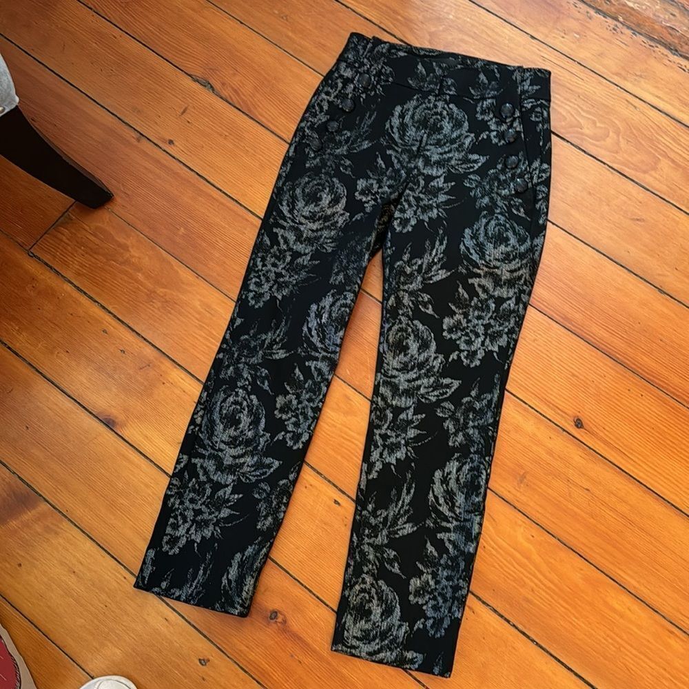 WHBM Jolie Straight Luxe Black & Silver Cigarette Pants Sz 4 LN! - Picture 5 of 14